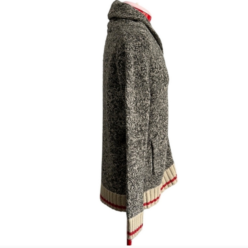 Cozy Gray Cabin Button-Up Women's Sweater - Picture 3 of 6